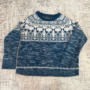 Simple Blue and White Winter Sweater